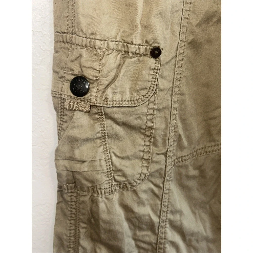 UNION BAY Womens Lightweight Cargo Pants Sz 17 M Brown Drawstring Tactical C21